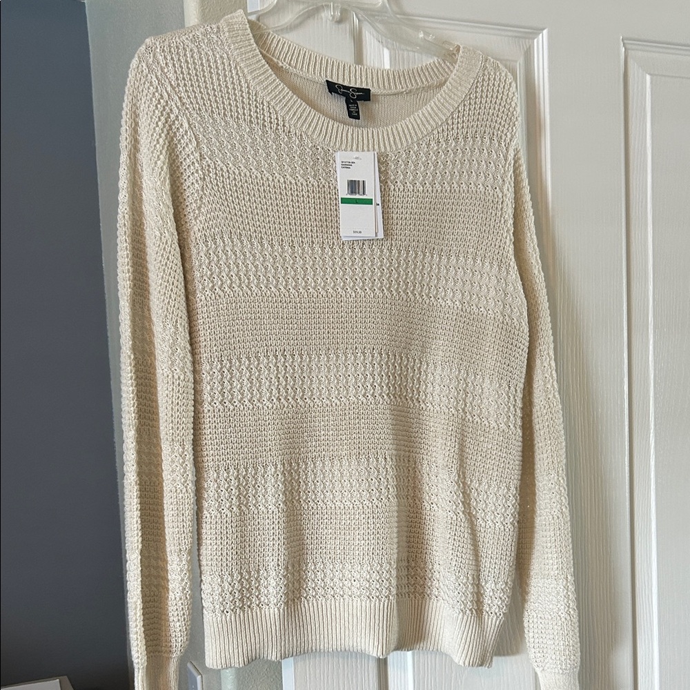 Jessica Simpson Cream Textured Sweater